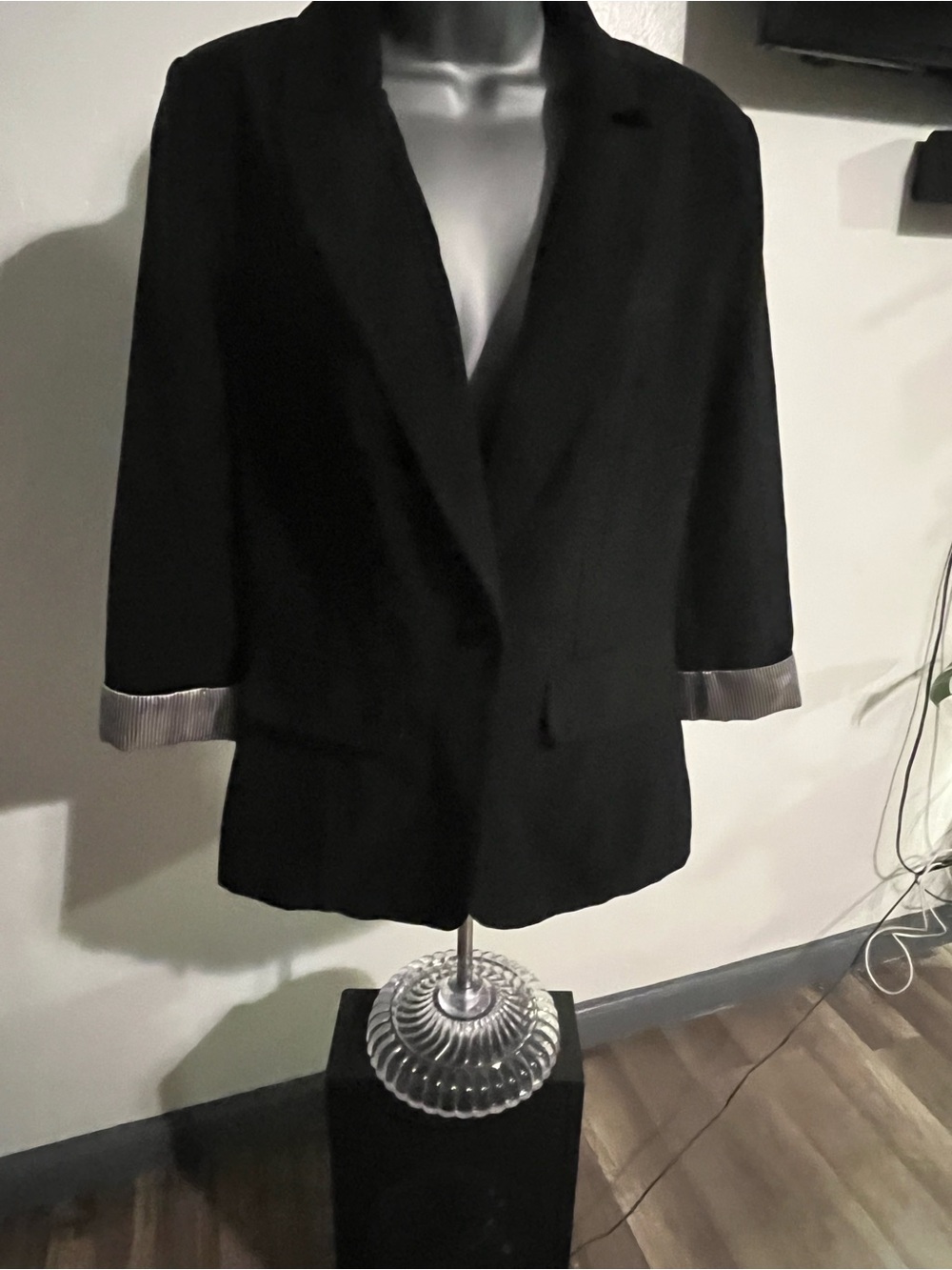 Iz Byer Black Women's Blazer with Cuffed Sleeves